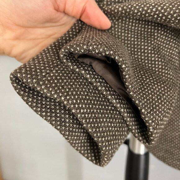 MaxMara Weekend Wool Blend Brown Cream Pattern Unconstructed 2Button Blazer Sz S - Picture 6 of 15